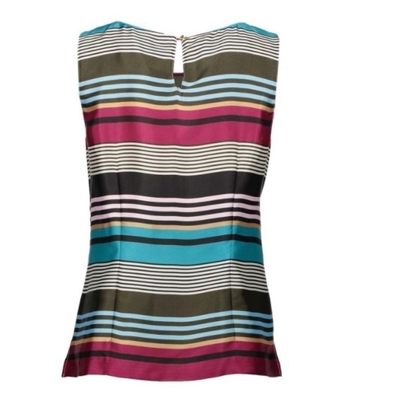 🌸 2/$25 NWT Talbots Black Blue Stripe Silky Tank - Picture 2 of 8